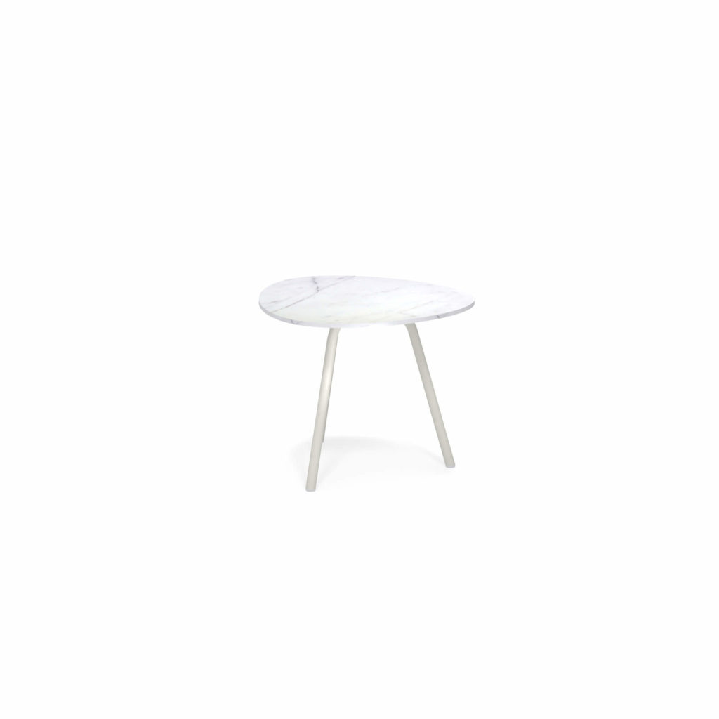 Garden coffee table with ceramic top 48x48 / outside in Aluminium