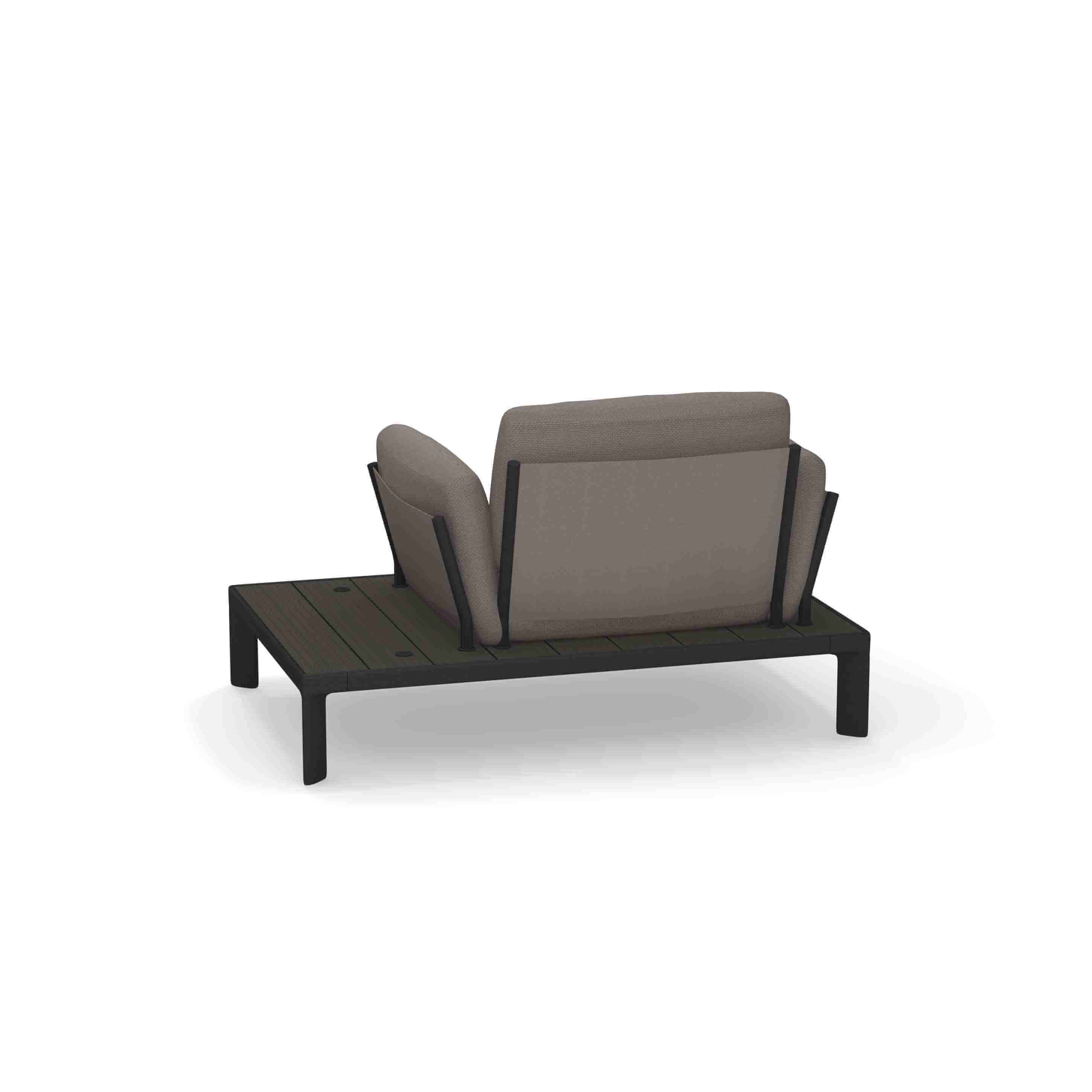 Garden Lounge Chair Outside In Aluminium Inox